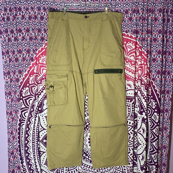 Bugle Boy Pants Vintage 9s Bugle Boy Cargo Convertible Pants Tan Size 42x32 Poshmark